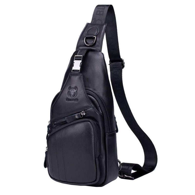 Hebetag Leather Sling Bag Crossbody Backpack for Men Women Outdoor Travel Shoulder Chest Pouch Casual Hiking Pack - Image 1
